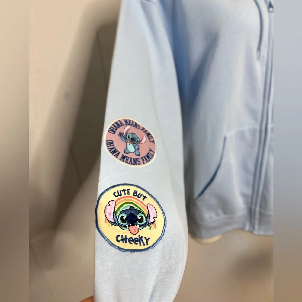 Disney Kids Light Blue Stitch Zip-Up Hoodie - Picture 4 of 9